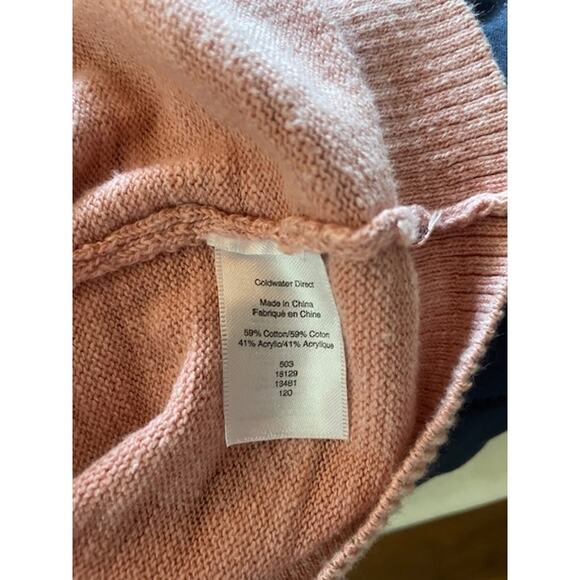 Coldwater Creek Size Large Button Front Cardigan Sweater Pink Cotton Blend - Picture 6 of 6